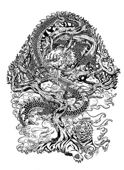 Tiger and Dragon Tattoo Design by Mu63n on DeviantArt