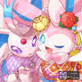 Sylveon and espeon 