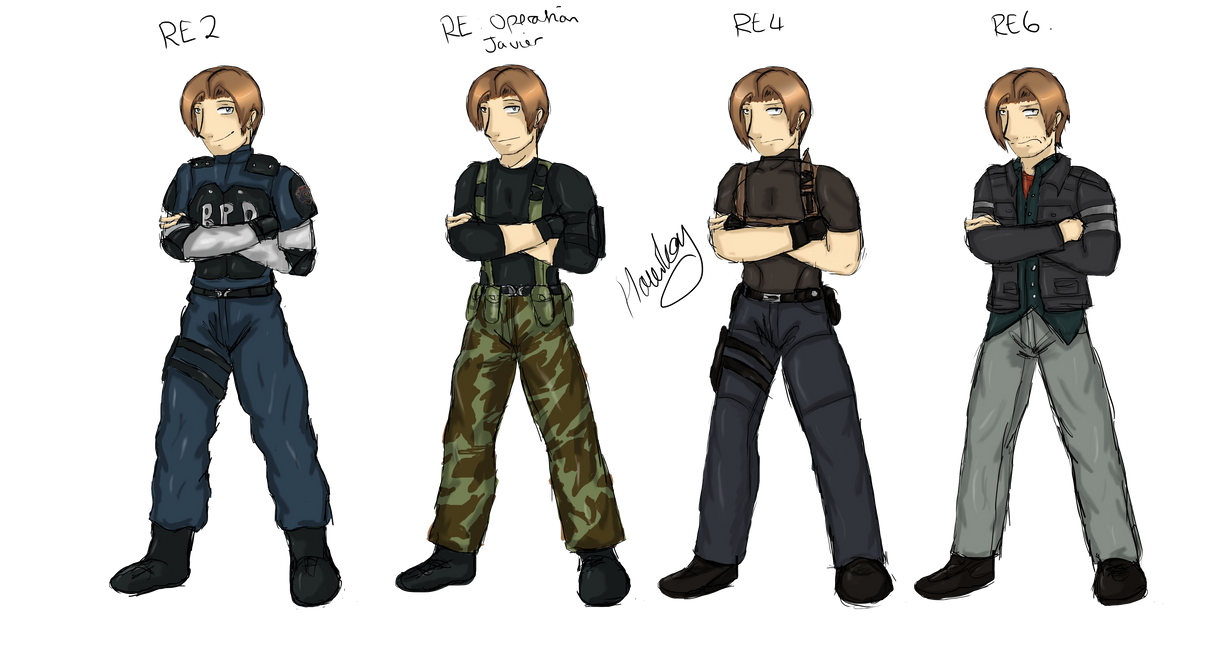 Leon throughout the Games Colour by ForinthryHawk on DeviantArt