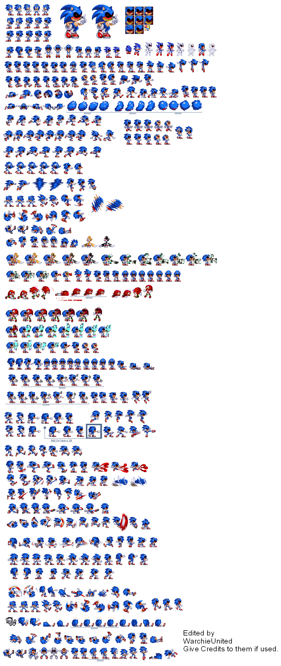 Sonic exe Sprites Version 4 by WarchieUnited on DeviantArt