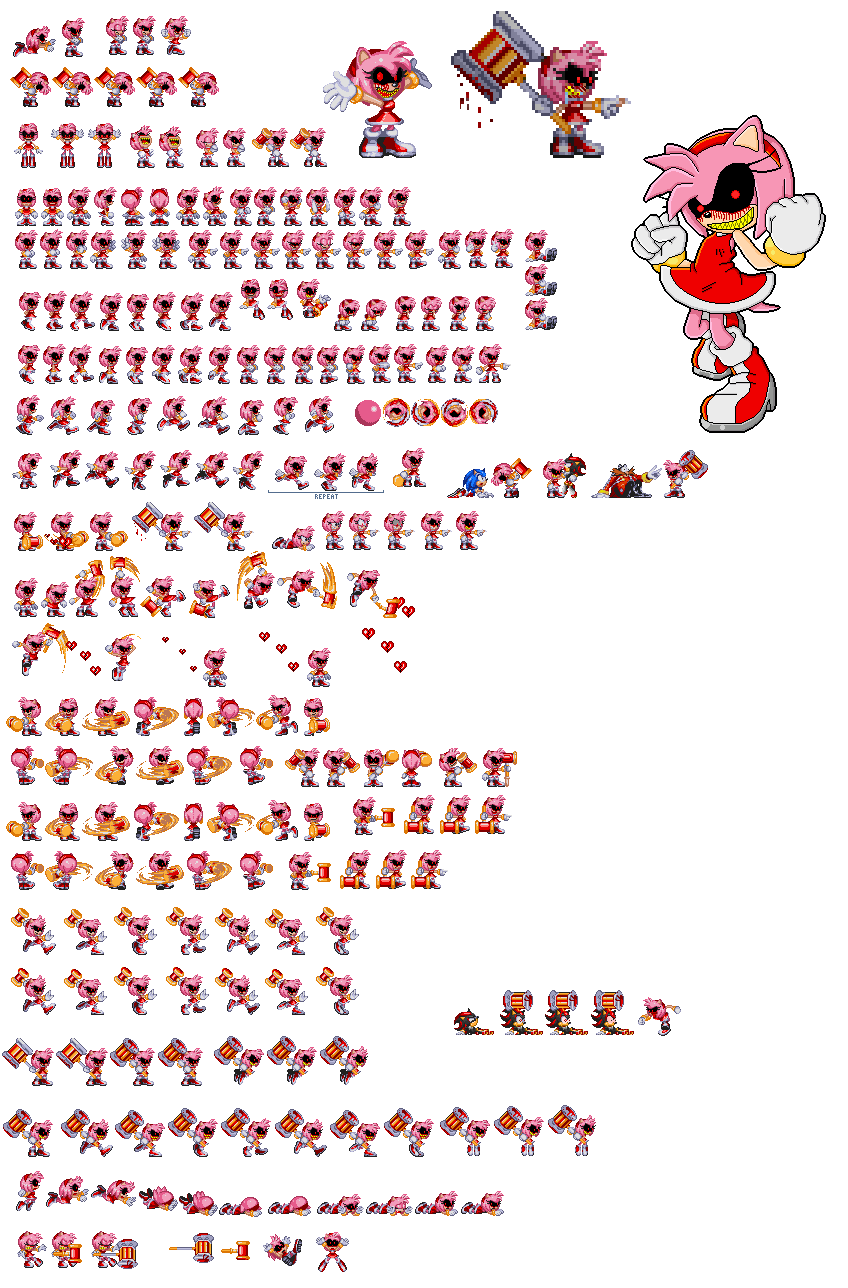 Classic Amy Rose Sprites