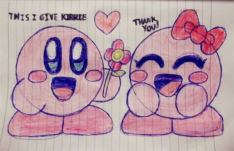 Kirby Give Flower for Girlfriends