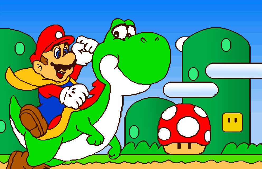 Super Mario World (Mario Paint Coloring)