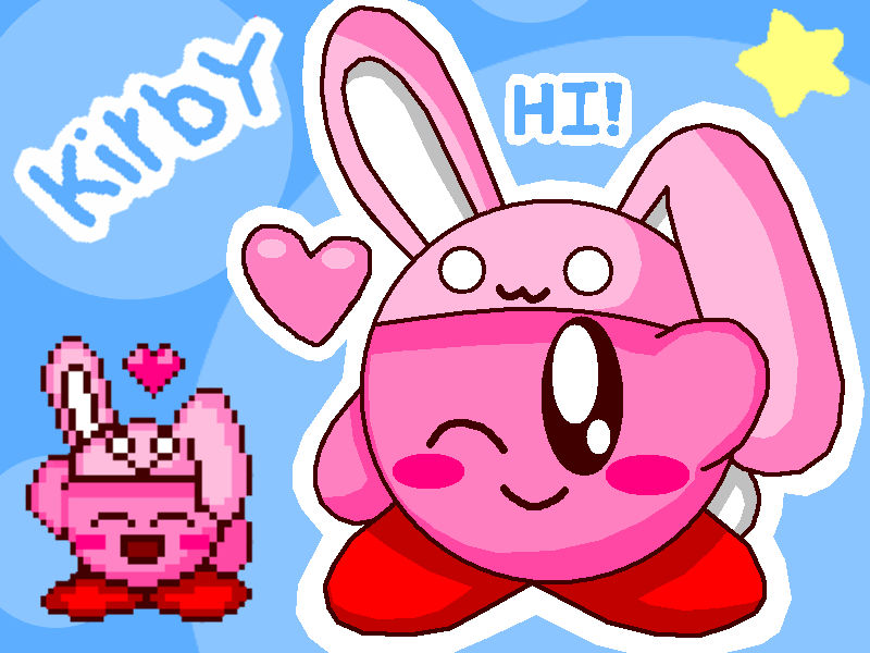 Kirkify Rabbit Bunny Kirby Wallpaper by cuddlesnam on DeviantArt
