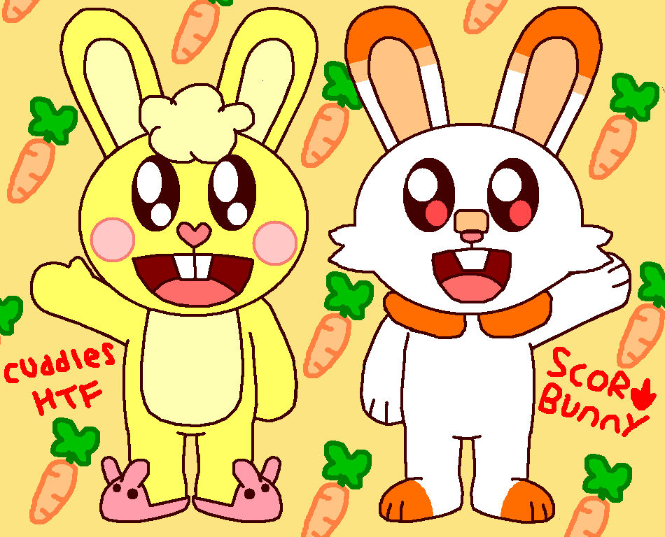 Cuddlebuns Cuddles and Scorbunny by Cuddlesnam on DeviantArt
