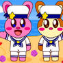 Sailor Kirby Bunny and Sailor Waddle Dee Bunny