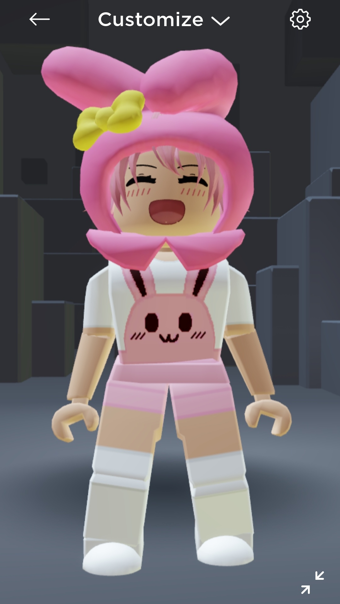 My roblox avatar girl version with a white shirt