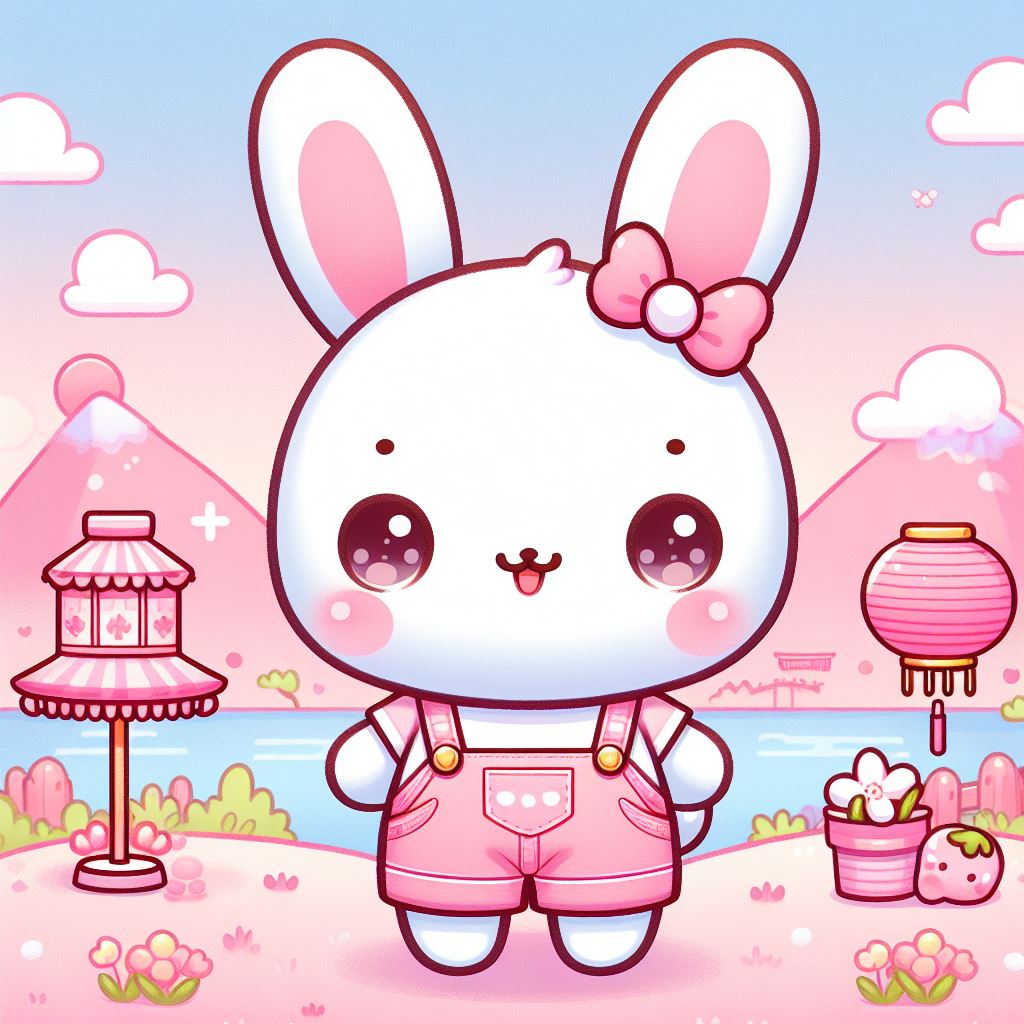 Kawaii Bunny in Pink World (AI Drawing) by Cuddlesnam on DeviantArt