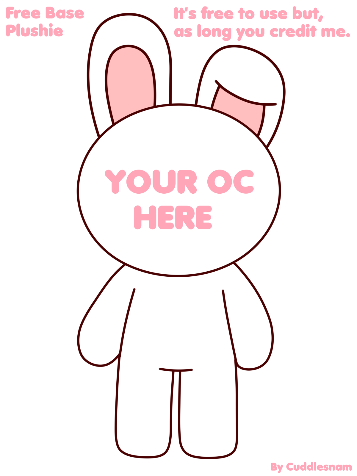 Free Base Plushie Bunny by Cuddlesnam on DeviantArt