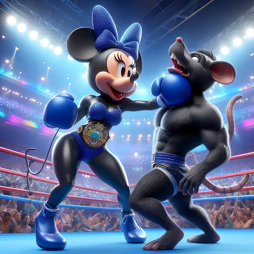 Boxing Groundhog Minnie knocks out the rat by theLadyevil1998 on DeviantArt