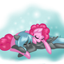 Pinkie and bluestreak sleeping [Commission]