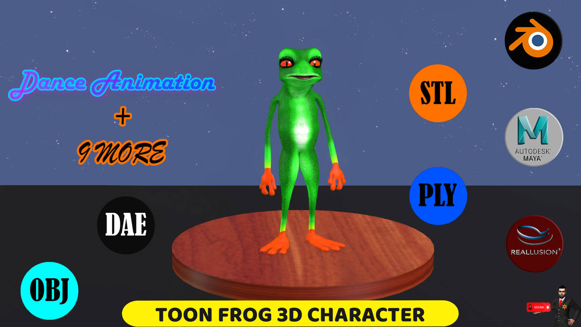 Cartoon Frog 3D Model with 10 Cool Animation by bilalcreation on DeviantArt Cartoon Frog 3D Model with 10 Cool Animation by bilalcreation on DeviantArt