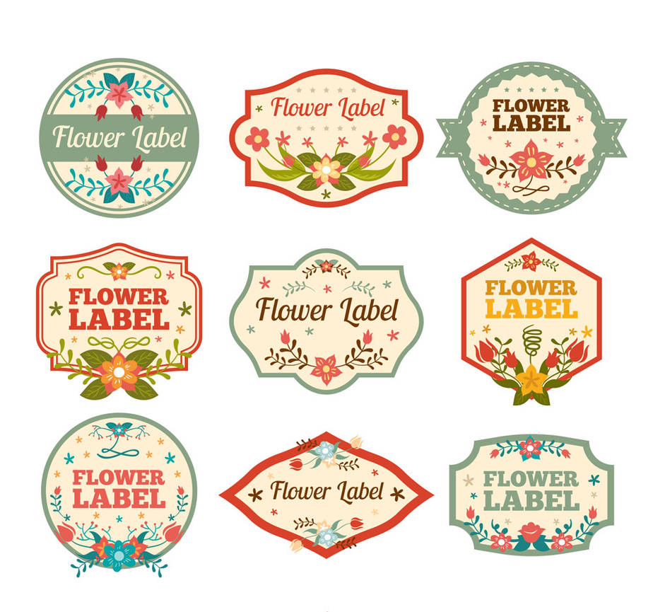 9-creative-flower-label-vector-material by vectorbackground on DeviantArt
