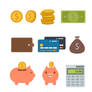 10-color-financial-element-icons-vector-material