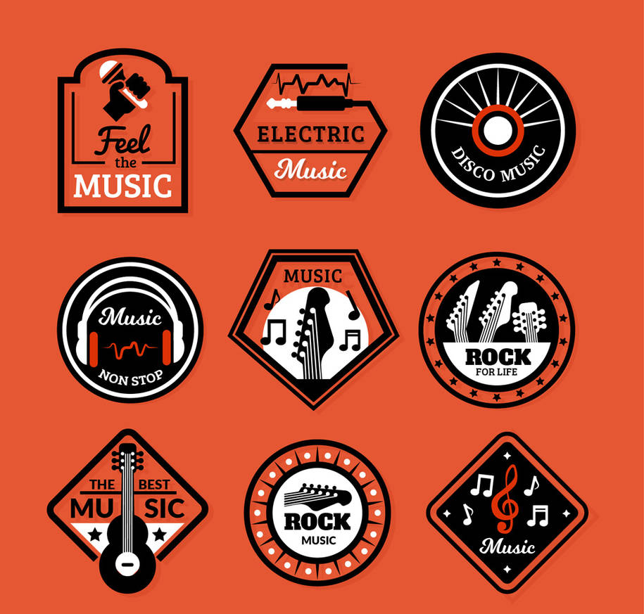 Labels For Song 9-creative-music-labels-vector by vectorbackground on DeviantArt