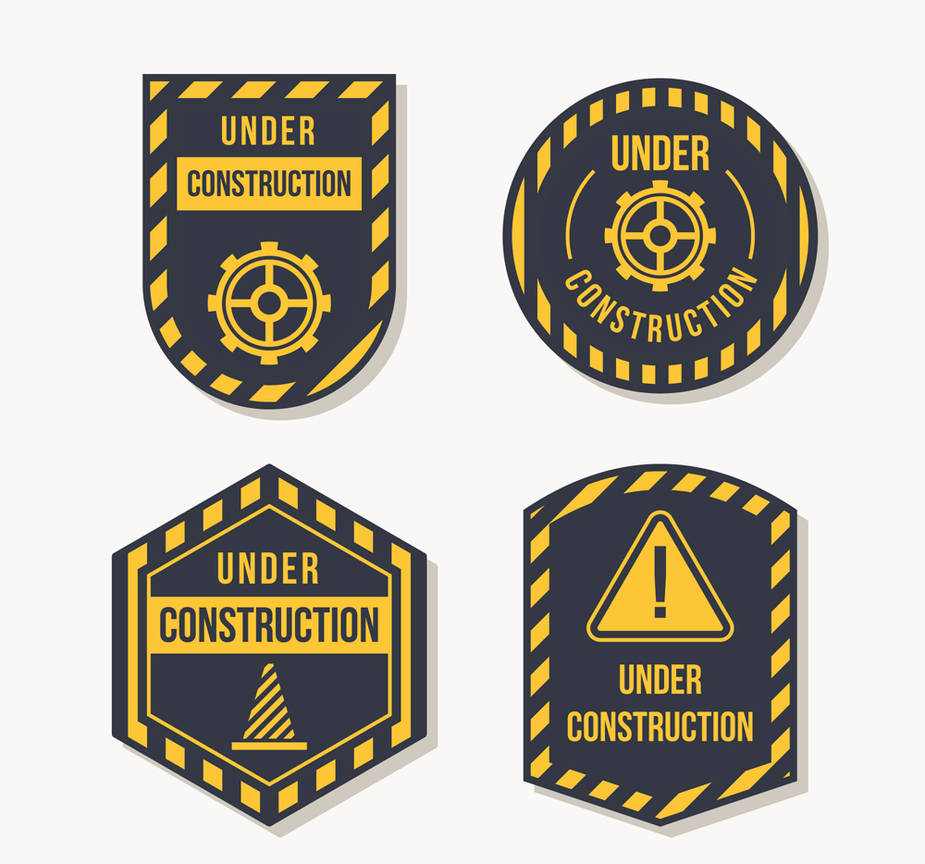 Construction Notes Labels 4 Creative Construction Labels Design Vector by vectorbackground on ...