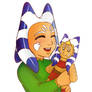 Erdeni Tano with Toy Ahsoka