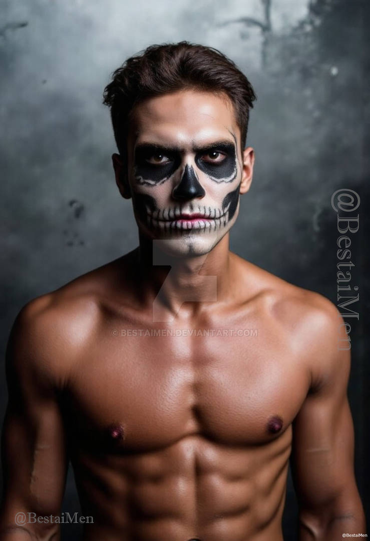 Skeleton Face Paint Day-of-the-dead-body-paint 202 by BestaiMen on ...