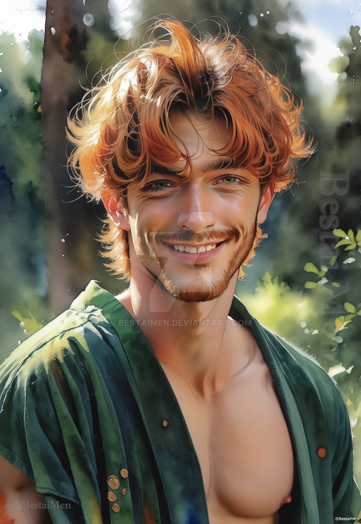 Random Irish Man Irish Man Watercolor Realism Head-Shot 202503 008 by BestaiMen on ...