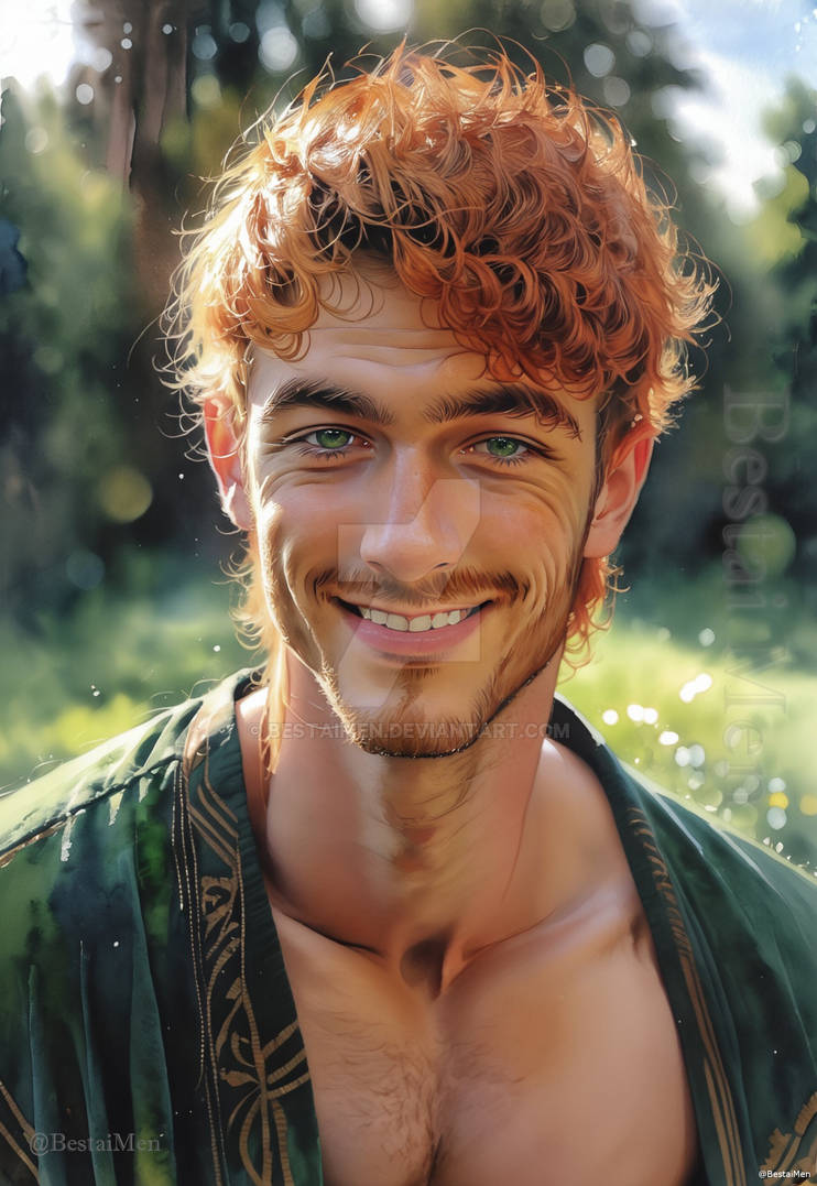 Random Irish Man Irish Man Watercolor Realism Head-Shot 202503 014 by BestaiMen on ...