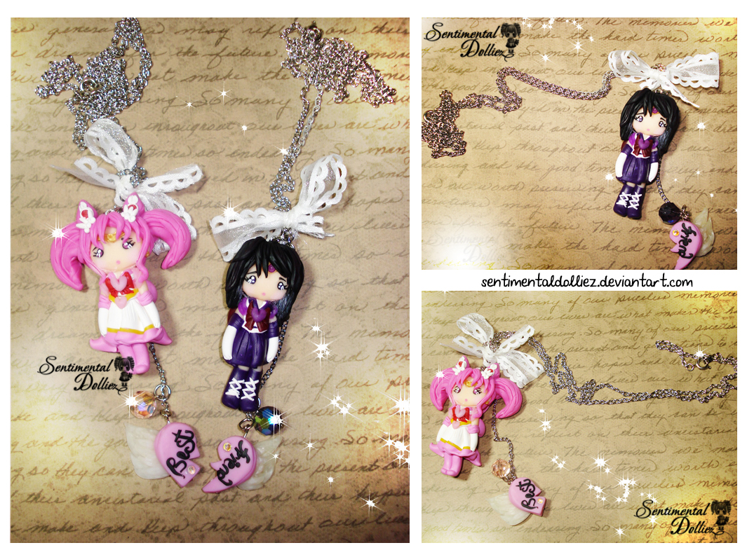 Best Friends Necklace Set - Chibi Moon and Saturn