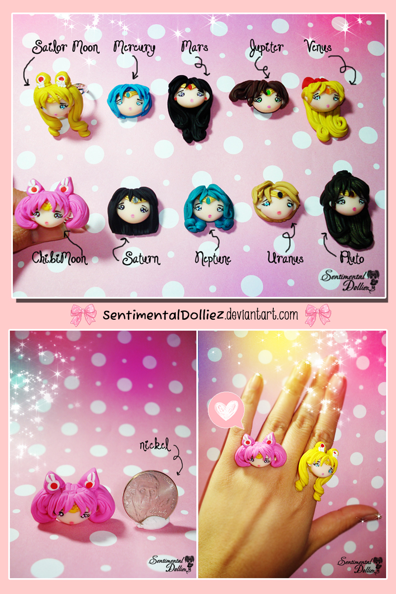 Kawaii Sailor Moon Rings