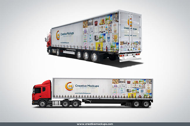 Download Trailer Truck Psd Mockup By Creativemockups On Deviantart