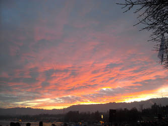 Sunset at the Zurich lake