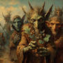 AI art. Group of goblins 