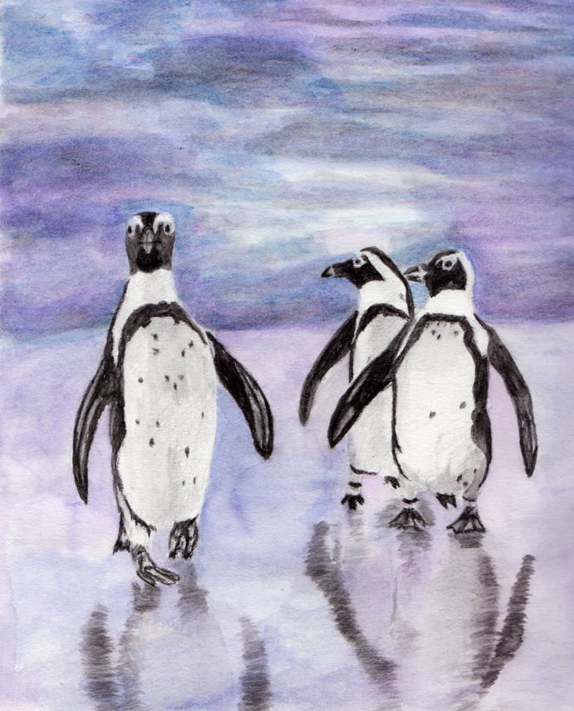 Penguin Trio by BronwynKnox on DeviantArt