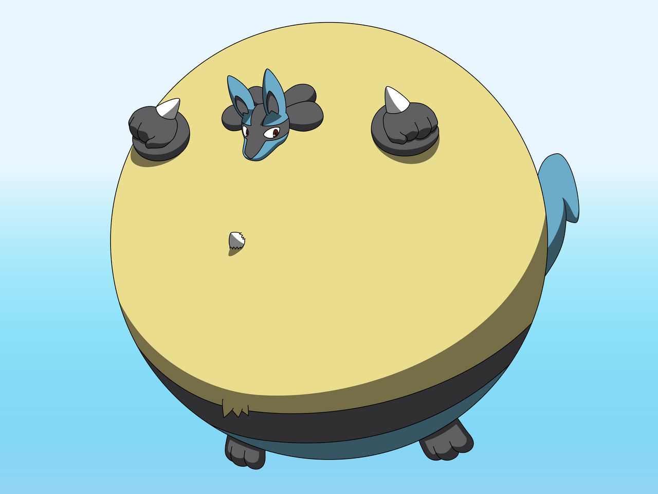 Lucario Inflation by PikaMazin on DeviantArt