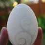 Carved goose eggshell