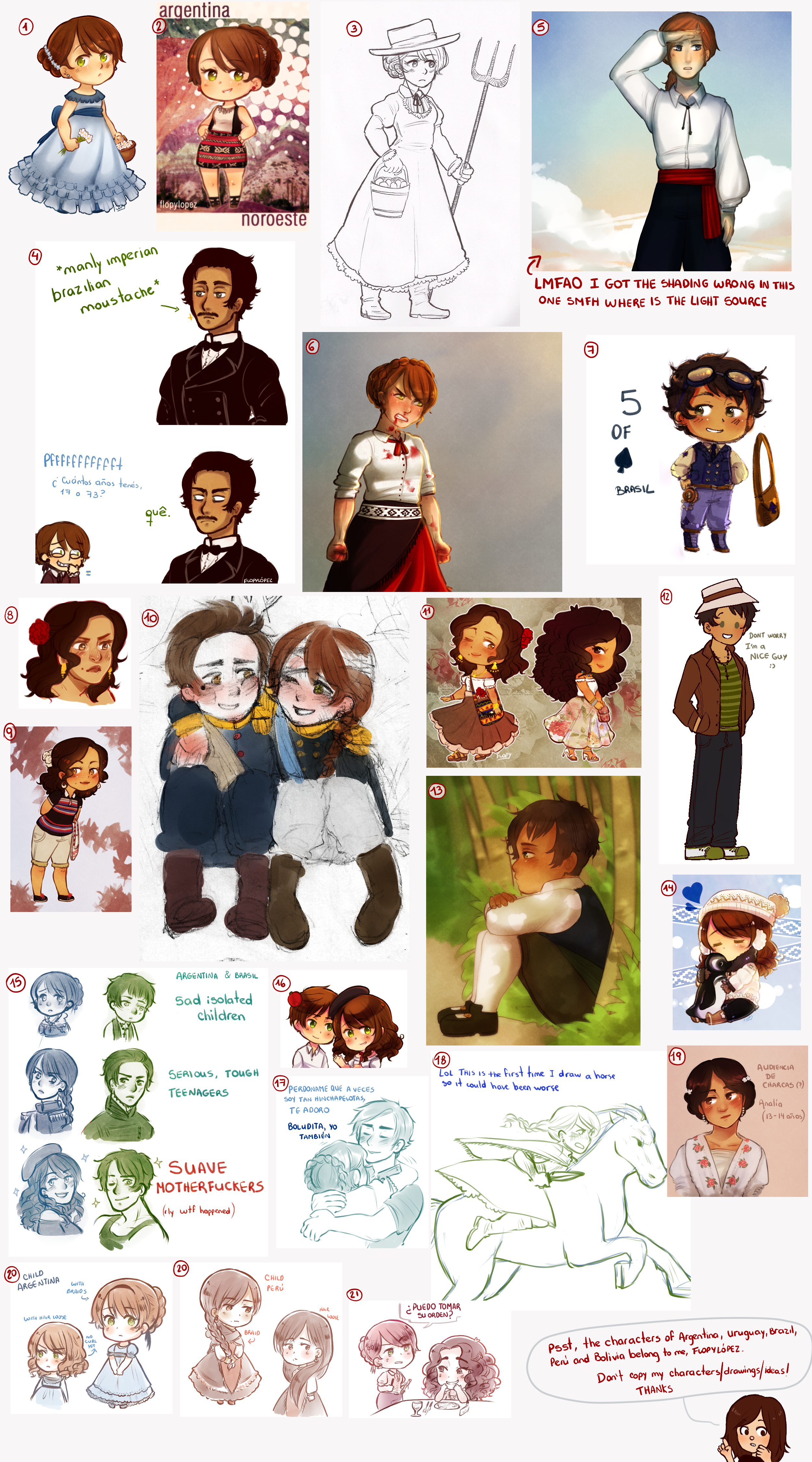 A lot of hetalia oc drawings