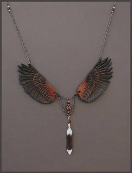 Harris Hawk - Leather Wing Pendant