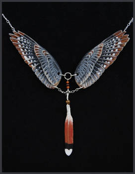 American Kestrel Wings - Leather Pendant