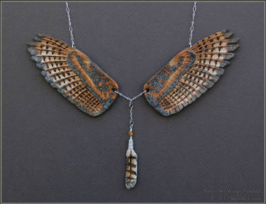 Barn Owl Wings - Leather Pendant