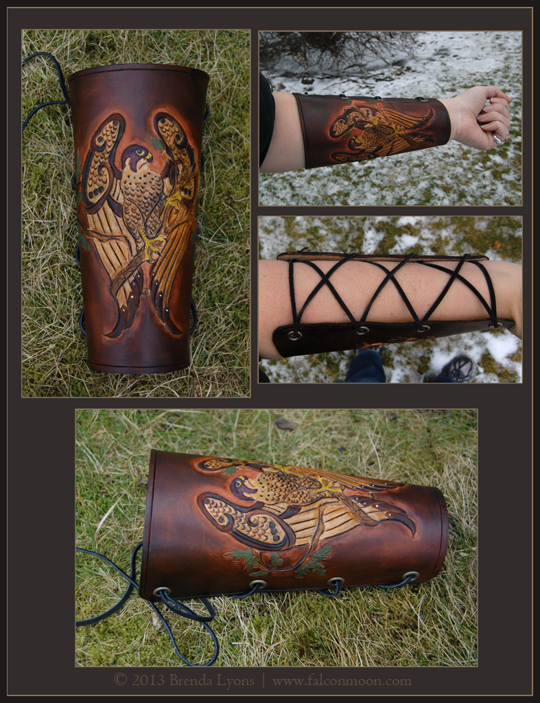 REVISED - Oak Falcon Leather Archery Arm Guard