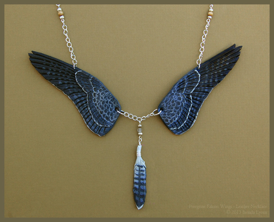 Peregrine Falcon Wings - Leather Necklace