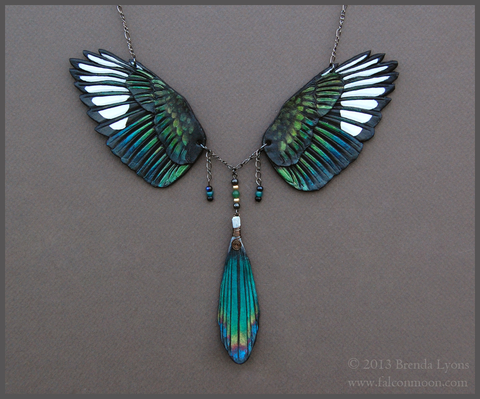 Magpie Wings - Leather Necklace