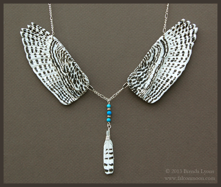 Snowy Owl Wings - Leather Necklace