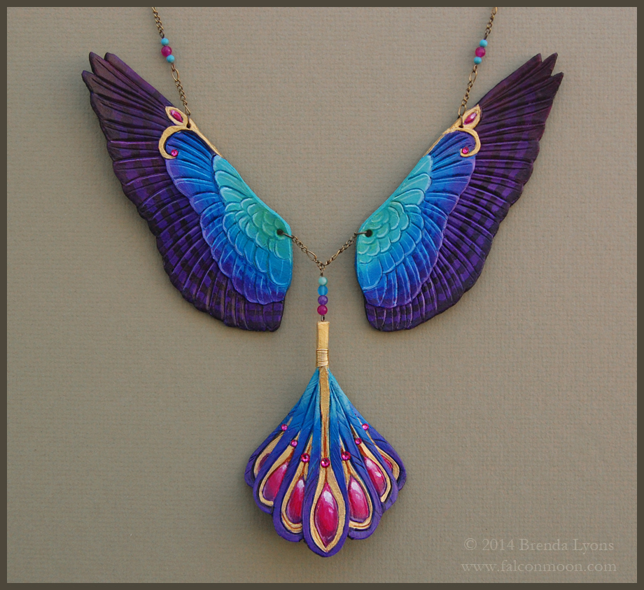 Radiance Falcon Wings - Leather Necklace by windfalcon