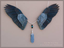 Great Blue Heron - Leather Wings Necklace