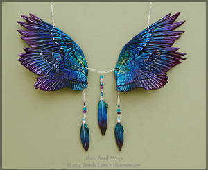Dusk Angel Wings - Leather Necklace