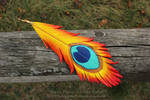 Peacock Phoenix - Leather Feather