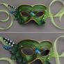 Oxalis and Ivy - Leather Mask with Crystals