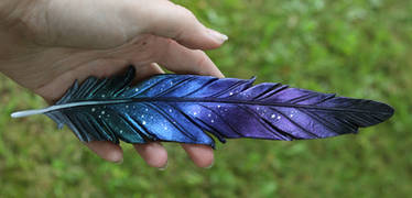 Raven Leather Feather