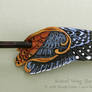 Whimsical Kestrel Wing Leather Barrette