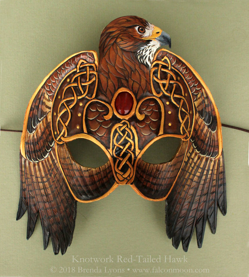 Knotwork Red-Tailed Hawk Leather Mask by windfalcon on DeviantArt