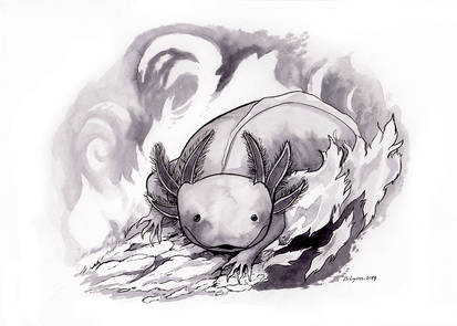 Inktober Day 13: Ash Axolotl