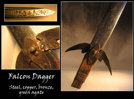 Steel and Bronze Falcon Dagger